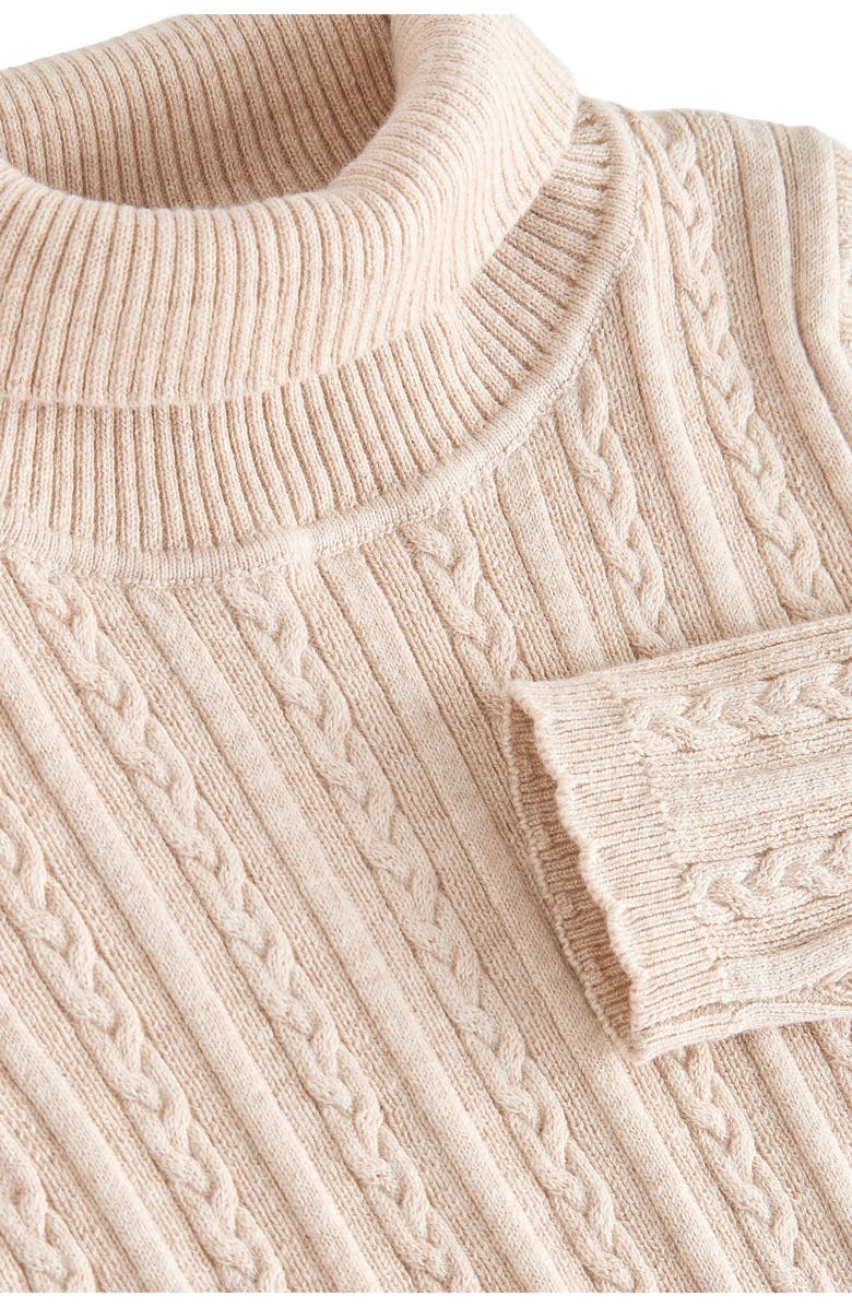 NEXT Kids' Cable Turtleneck Sweater, Alternate, color, Neutral