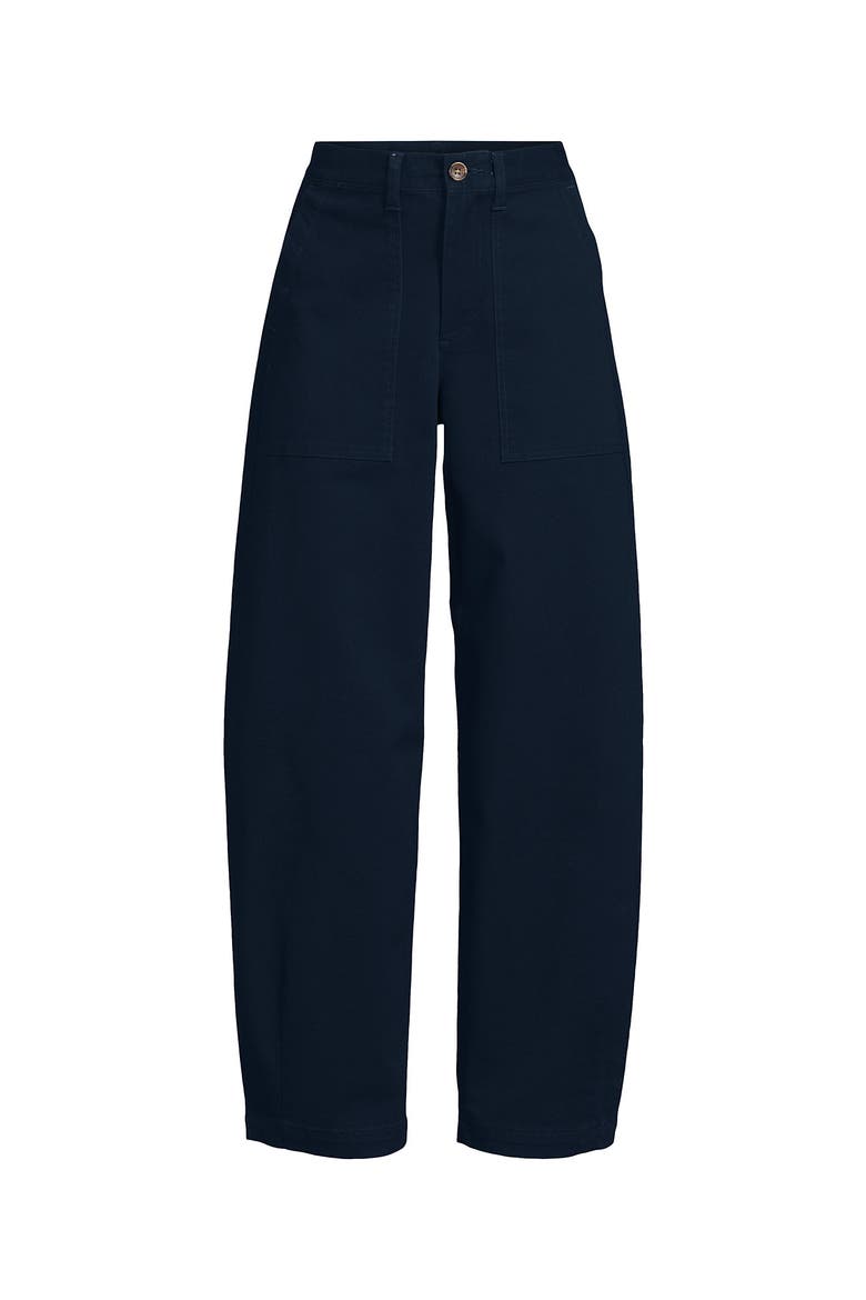High Rise Barrel Leg Chino Pants, Alternate, color, Radiant Navy