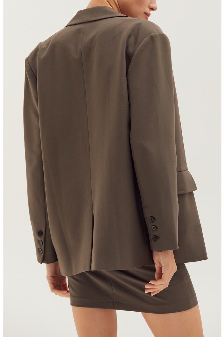 Oversized Single-Breasted Blazer, Alternate, color, Brown Grey
