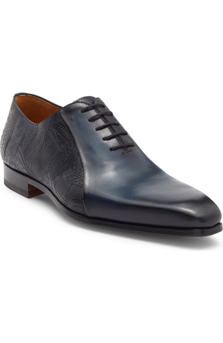Magnanni Novian Debossed Oxford, Main, color, Navy