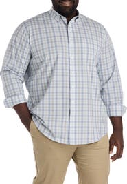 Oak Hill by DXL Big & Tall Large Plaid Tech Sport Shirt