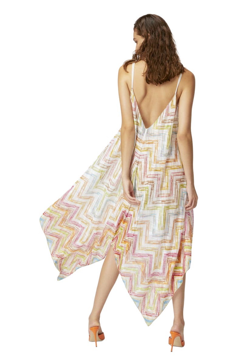 Missoni Long Cover-up Dress In Printed Tulle With Scarf Bottom, Alternate, color, Multicoloured