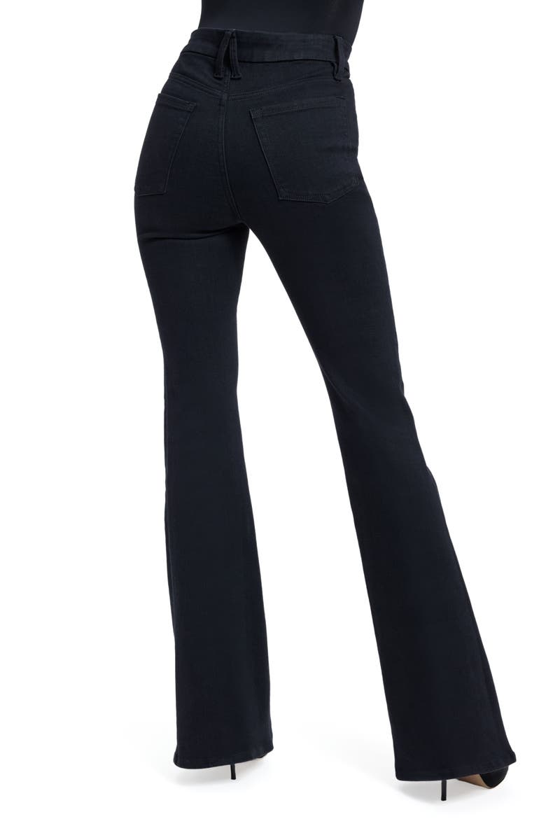 Pull-On Flare Jeans, Alternate, color, BLACK001