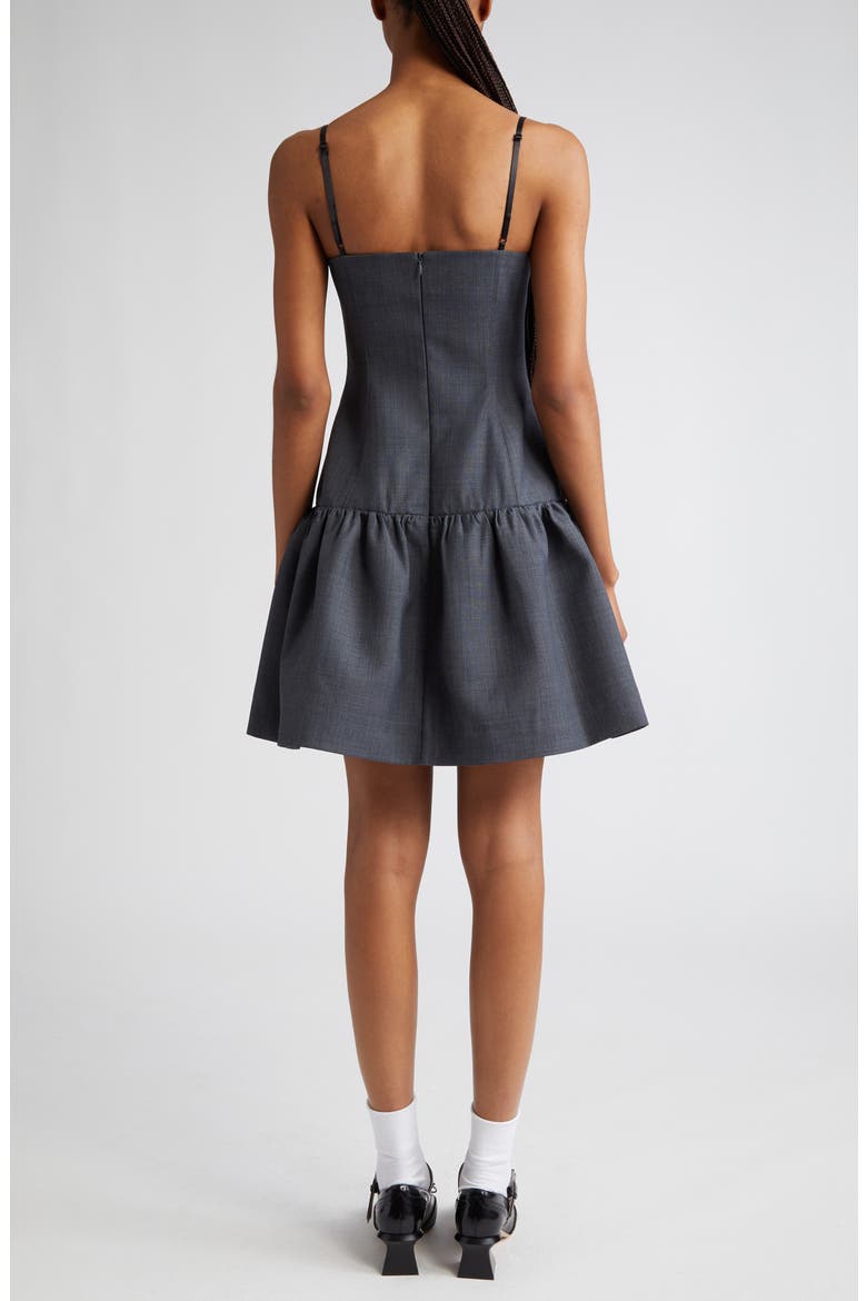 Bowknot Twill Corset Dress, Alternate, color, GREY