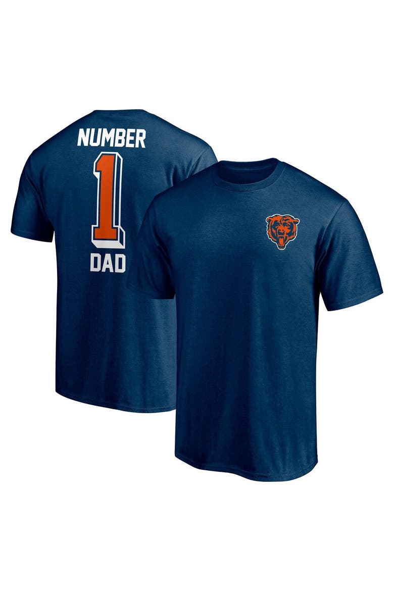 Men's Fanatics Branded Navy Chicago Bears #1 Dad T-Shirt, Alternate, color, Navy