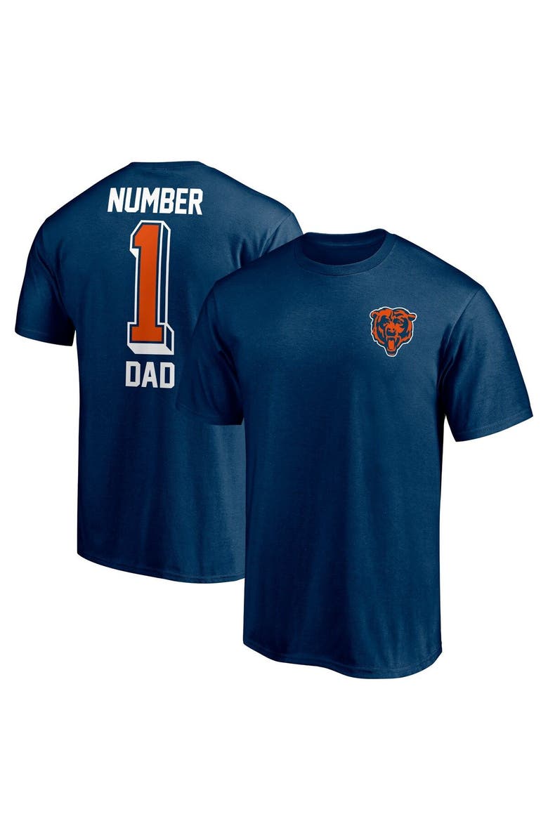 FANATICS Men's Fanatics Branded Navy Chicago Bears #1 Dad T-Shirt, Alternate, color, Navy