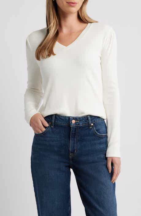 Caslon® Long Sleeve Rib T-Shirt