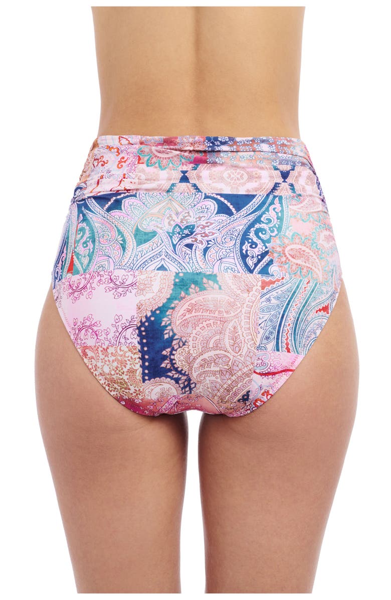 Profile by Gottex Karma Shirred High-Waist Bikini Bottom, Alternate, color, Multi