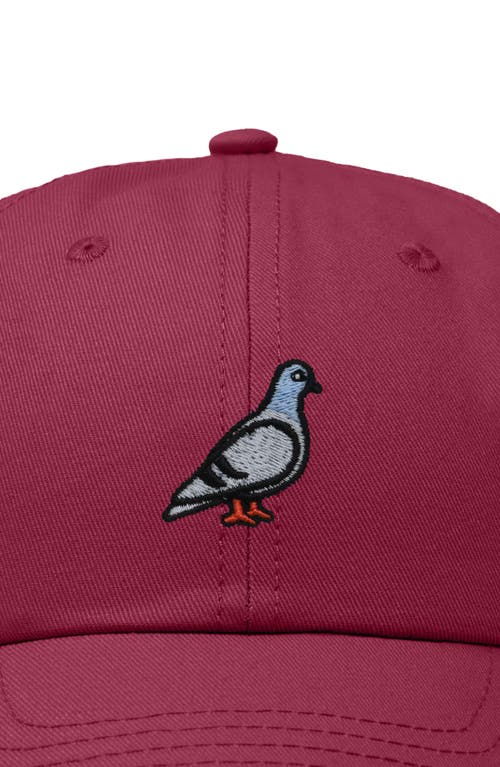 Dalix Pigeon Embroidered Everyday Hat In Maroon