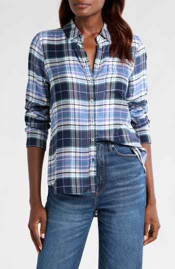 CASLON CASLON® PLAID FLANNEL BUTTON-UP SHIRT