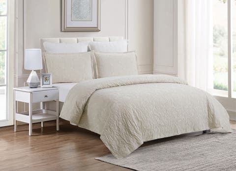 Shiloh Pebble Coverlet Set Bedding - Reversible And Machine Washable