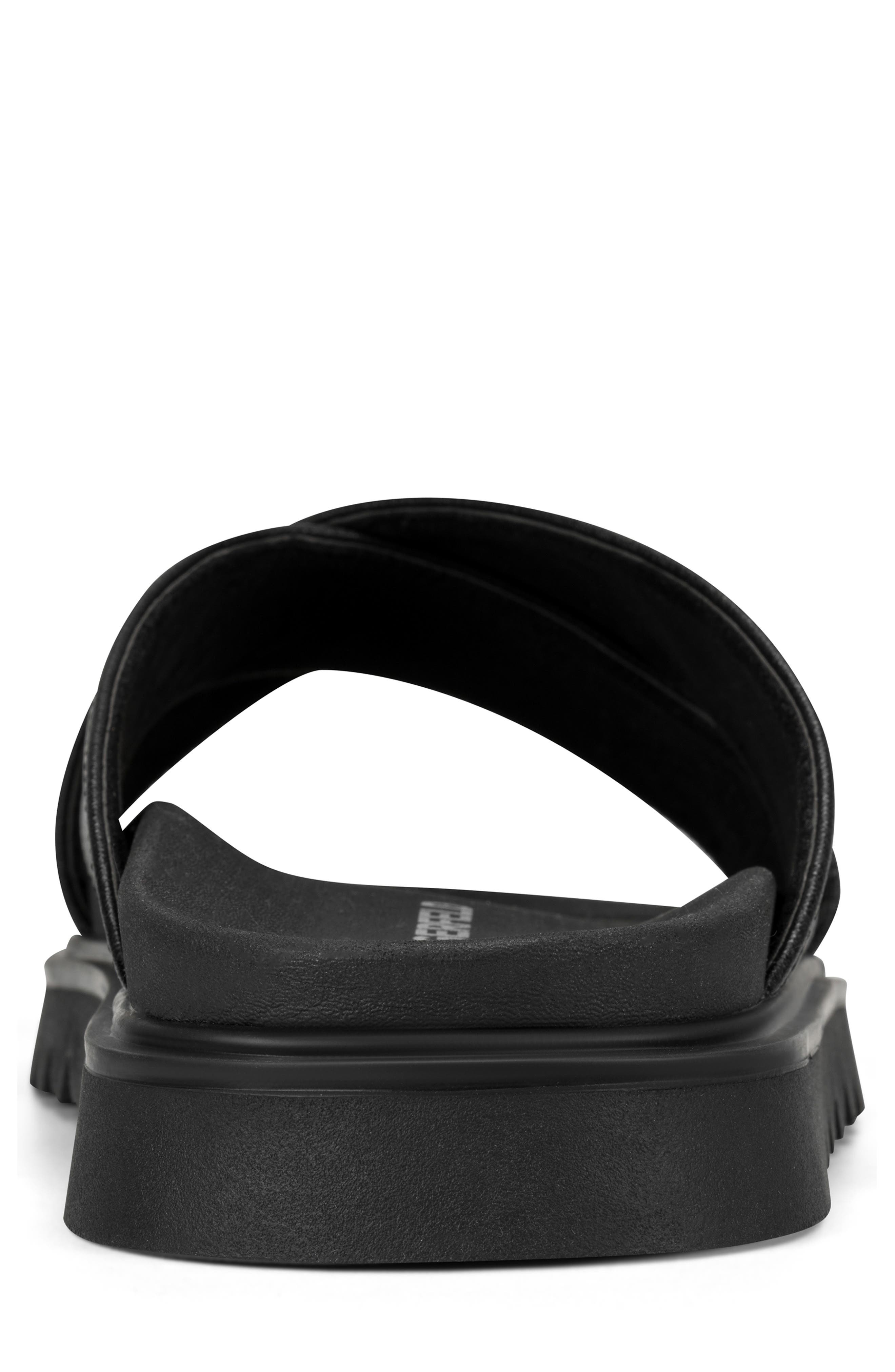 KARL LAGERFELD PARIS Logo Crisscross Slide Sandal, Alternate, color, Black