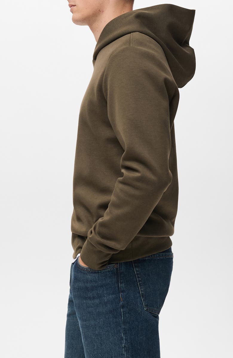 MANGO Regular Fit Fleece Hoodie, Alternate, color, Olive Green