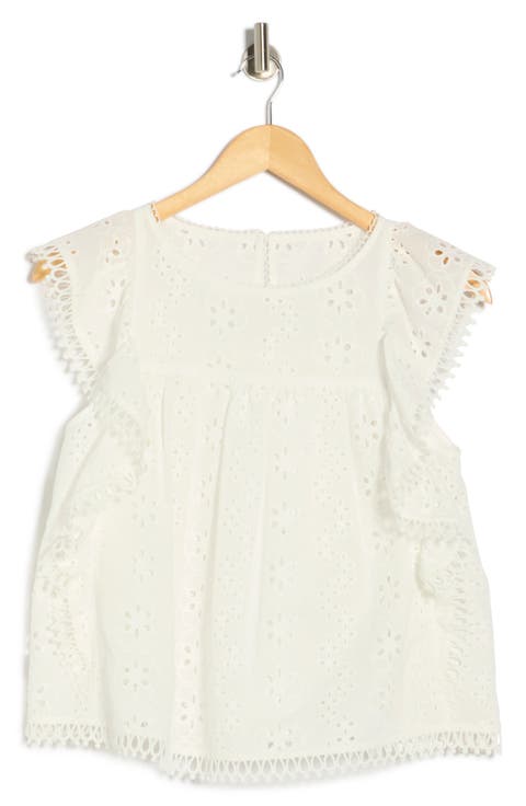 Cotton Eyelet Embroidered Top