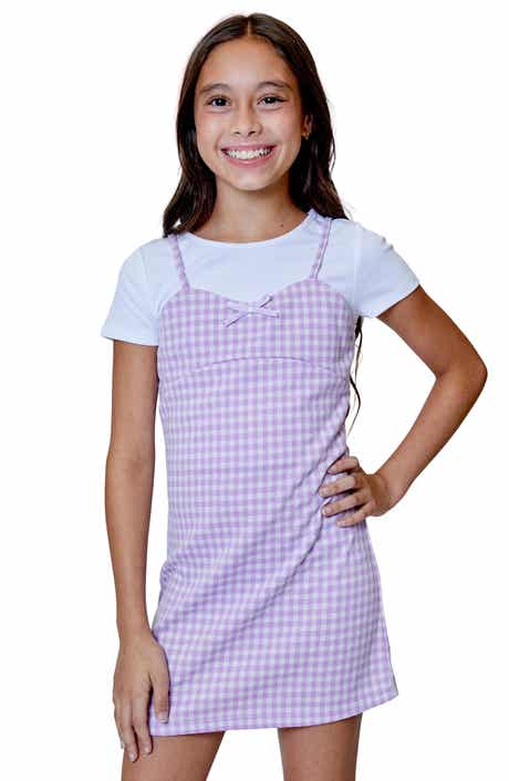 Design History Kids' Gingham T-Shirt Twofer Dress