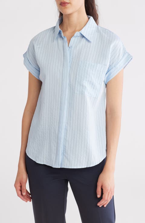 Pinstripe Woven Top