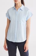 Blu Pepper Pinstripe Woven Top