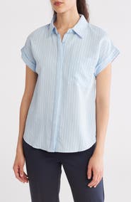 Blu Pepper Pinstripe Woven Top