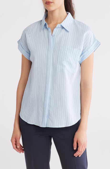 Blu Pepper Pinstripe Woven Top