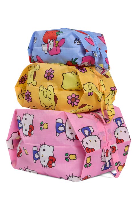 Hello Kitty Set of 3 Assorted Zippered Travel Pouches