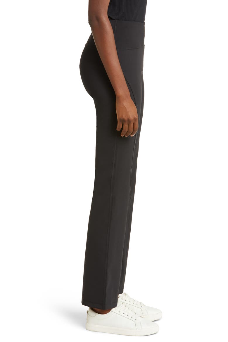 High Waist Zip Cuff Flare Pants, Alternate, color, BLACK