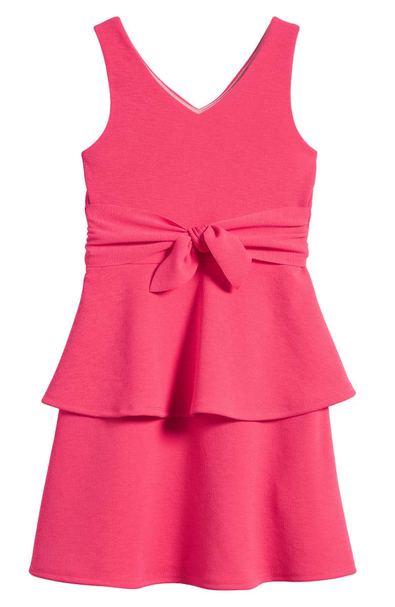 Ava & Yelly Kids' Sleeveless Knit Peplum Dress, Main, color, 