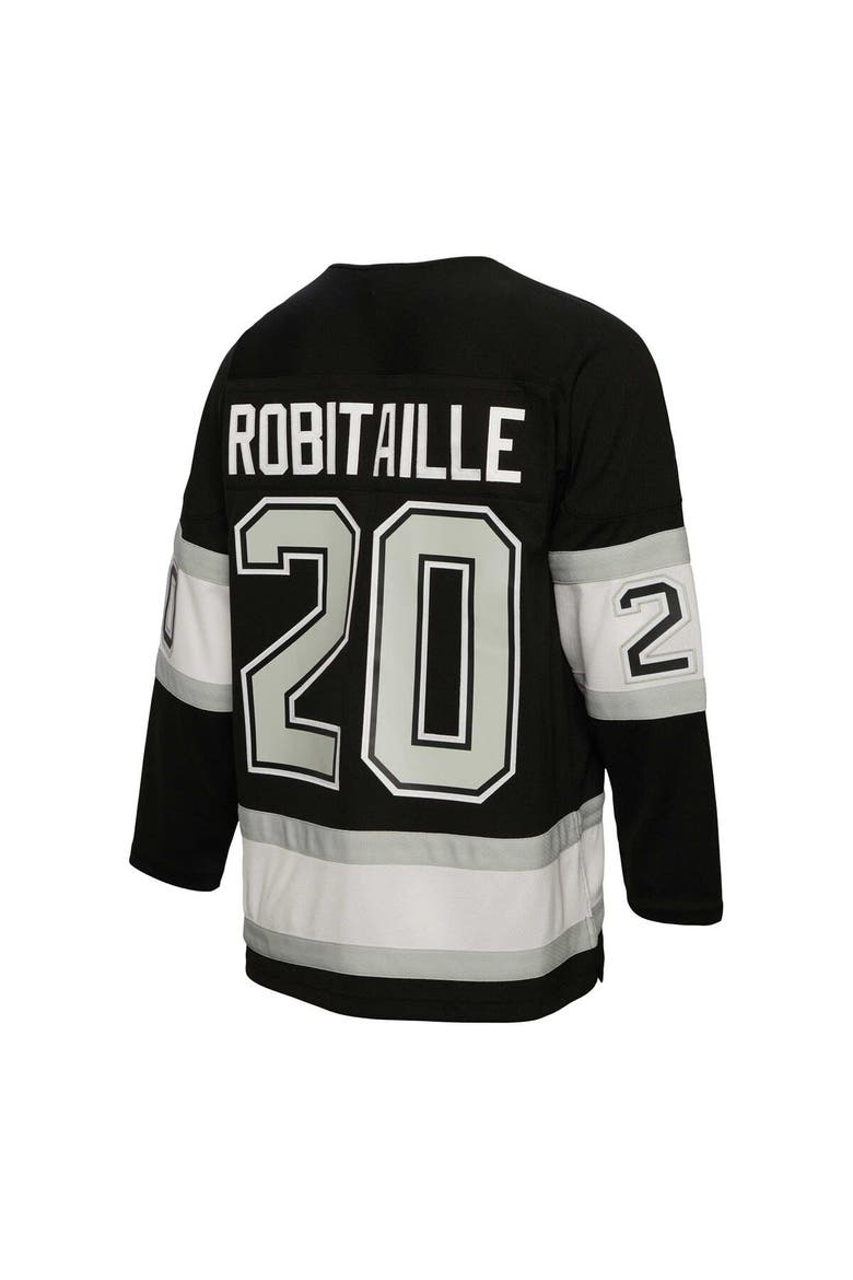 Men's Mitchell & Ness Luc Robitaille Black Los Angeles Kings Alternate Captain Patch 1992/93 Blue Line Player Jersey, Alternate, color, Black