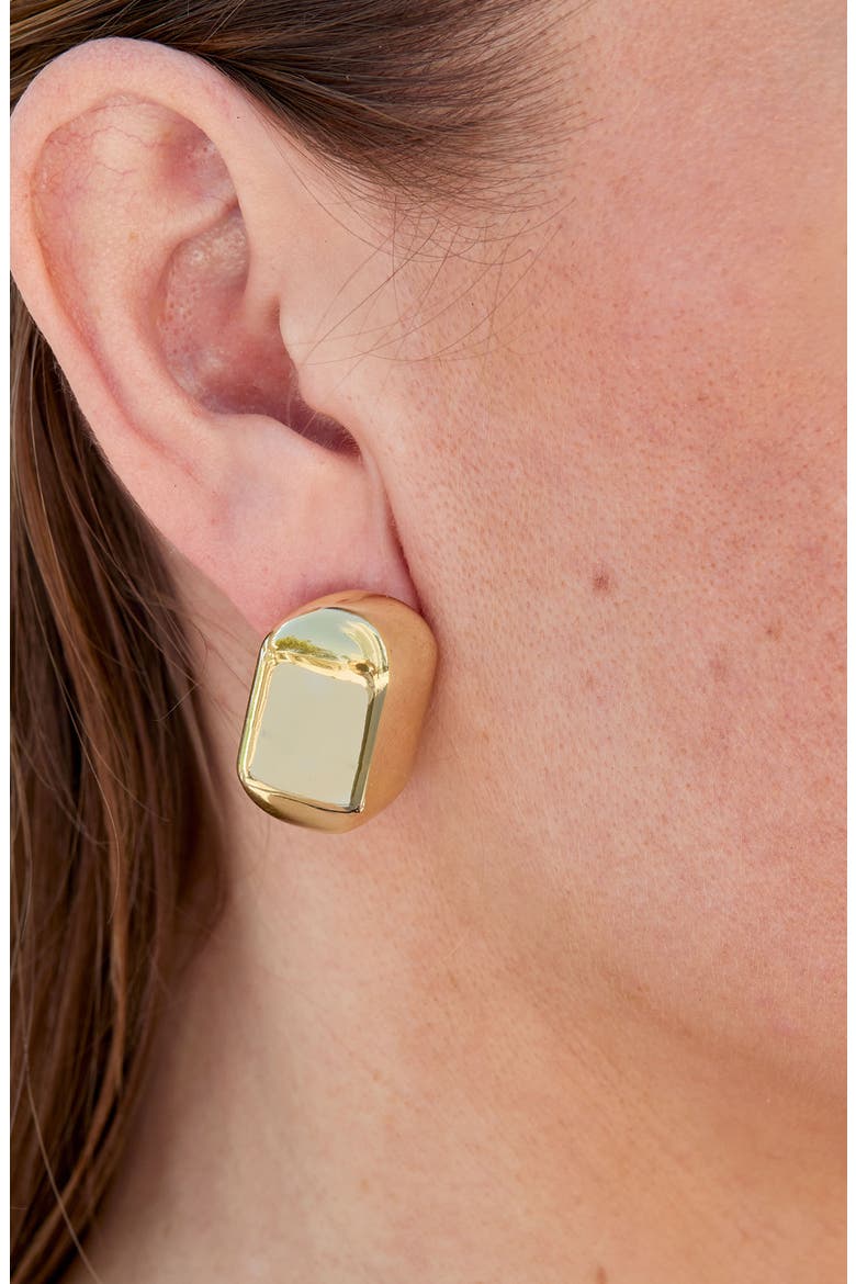 Bold Puffy Angled Stud Earrings, Alternate, color, YELLOW