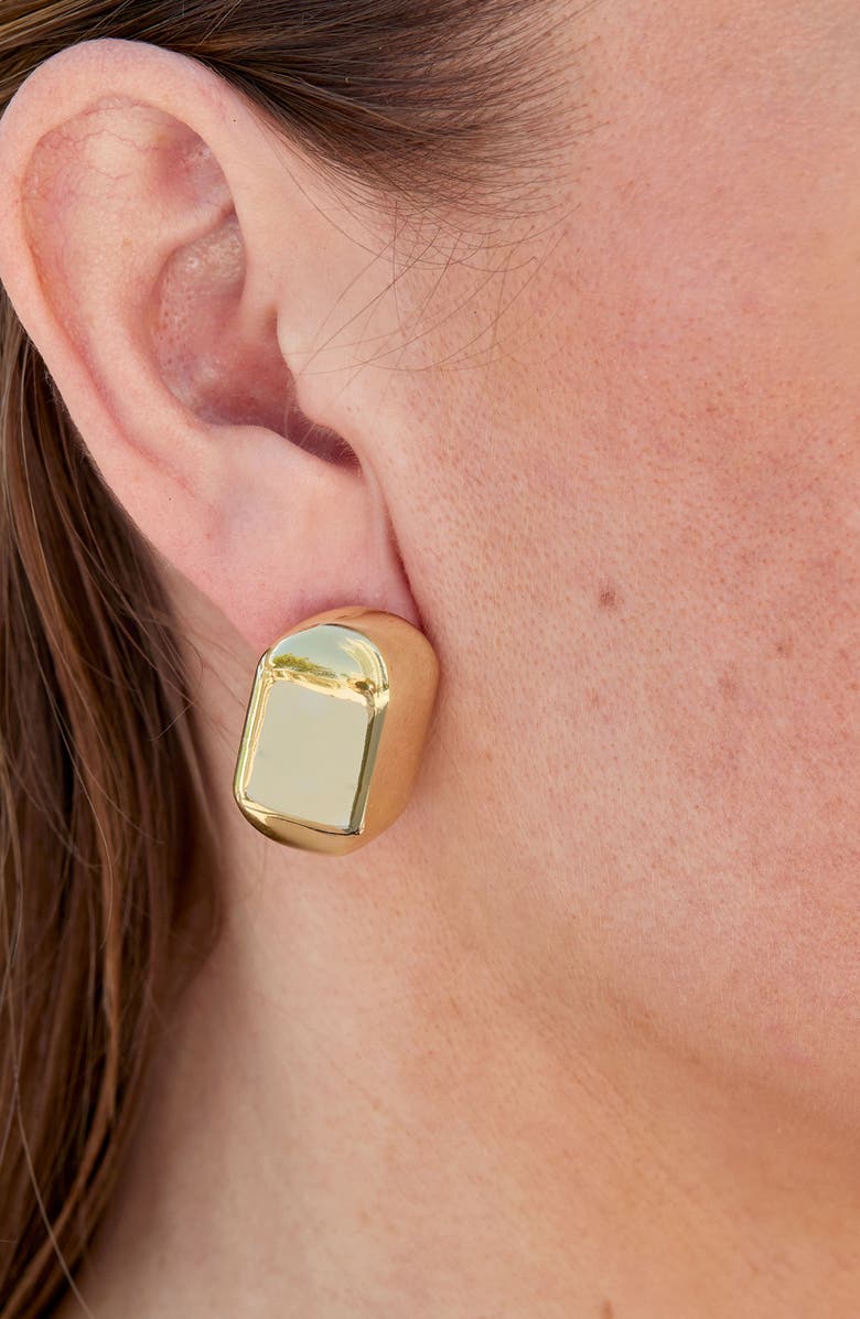 SAVVY CIE JEWELS Bold Puffy Angled Stud Earrings, Alternate, color, Yellow