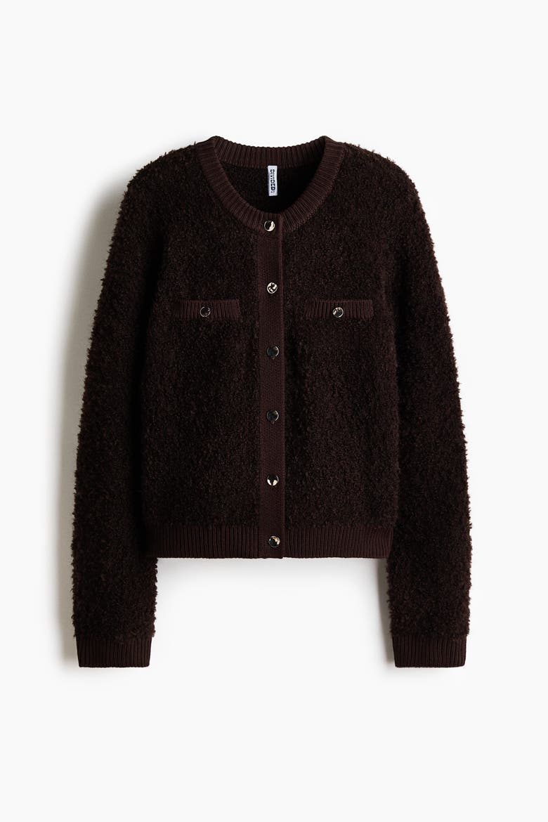 Bouclé-knit Cardigan, Alternate, color, Dark brown