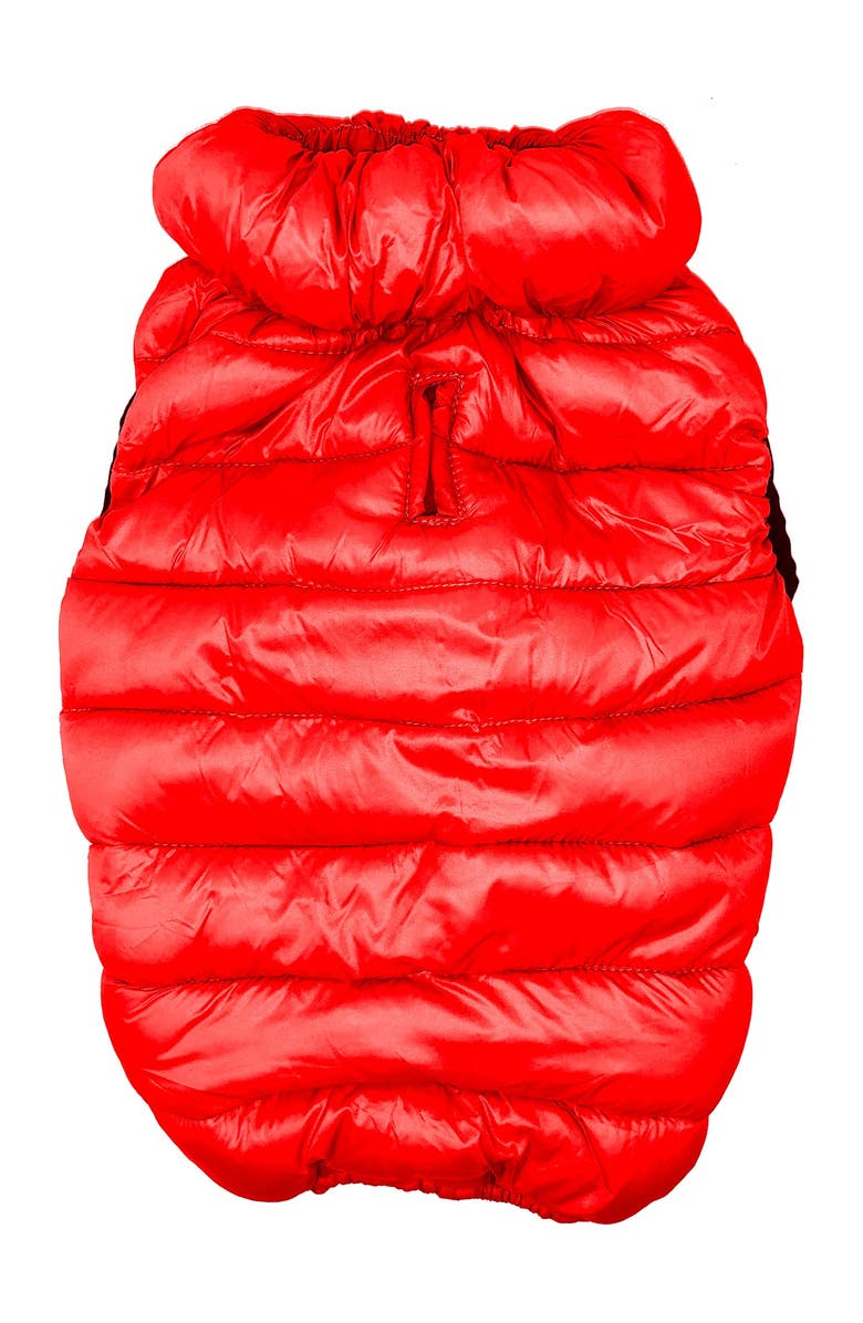 PET LIFE 'Pursuit' Quilted Ultra-Plush Thermal Dog Jacket - Large, Alternate, color, Red