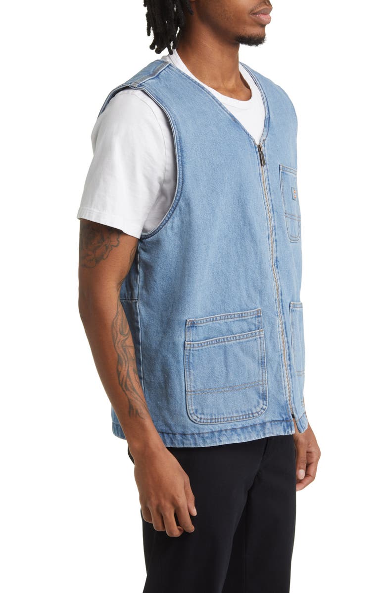 Dickies Zip Front Denim Vest, Alternate, color, 