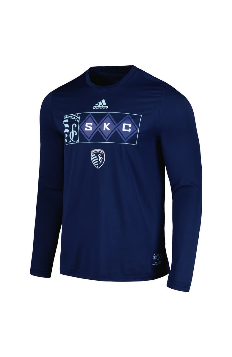 adidas Men's adidas Navy Sporting Kansas City 2024 Jersey Hook AEROREADY Long Sleeve T-Shirt, Alternate, color, 