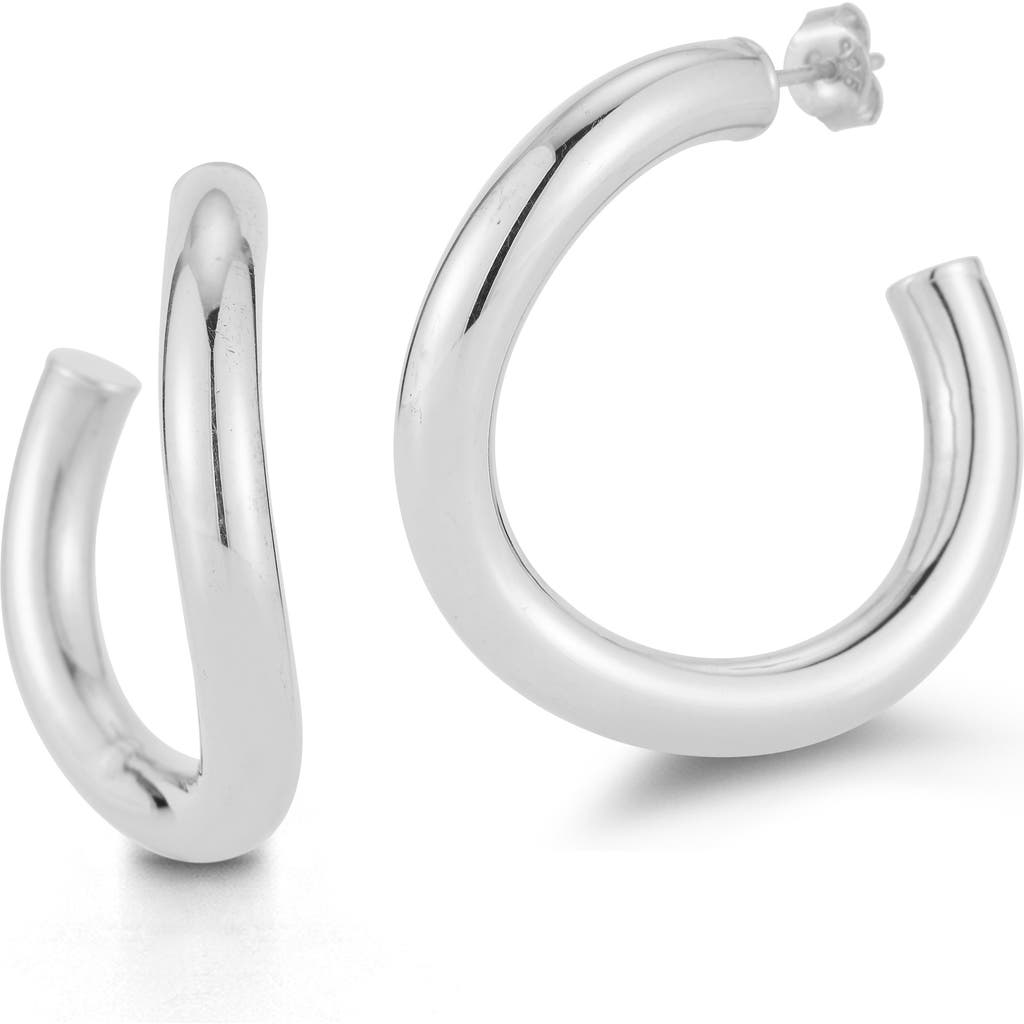 Glaze Jewelry Large Wave Hoop Earrings In Metallic