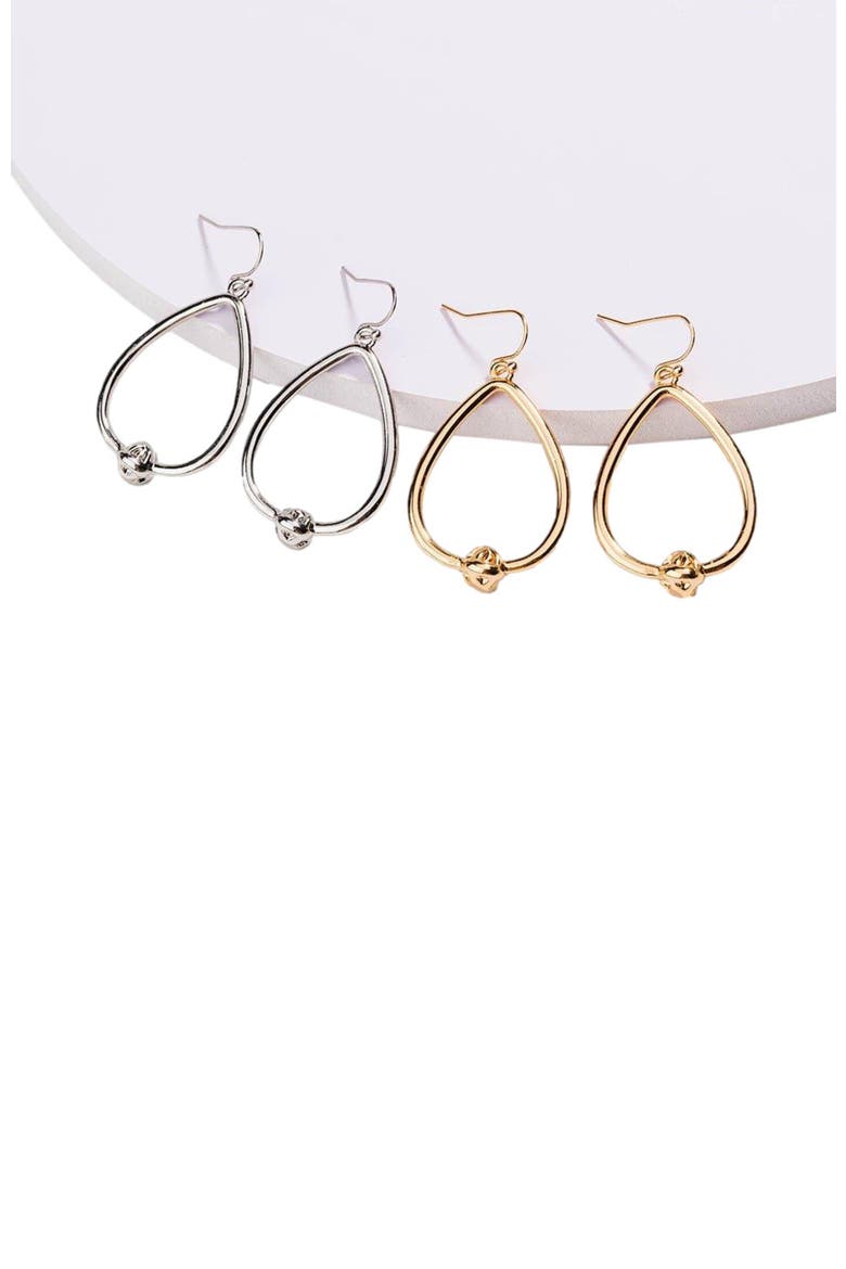 Dainty Love Knot Earrings, Alternate, color, Gold