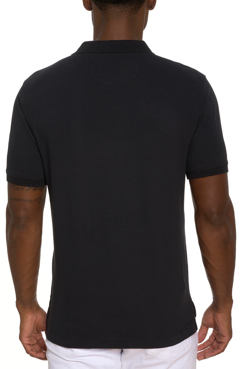 Robert Graham Astra Skull Appliqué Stretch Piqué Polo, Alternate, color, 