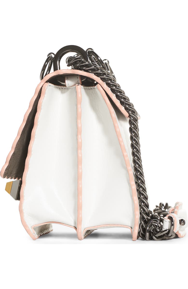 Fendi Mini Kan Scallop Genuine Snakeskin & Leather Shoulder Bag, Alternate, color,