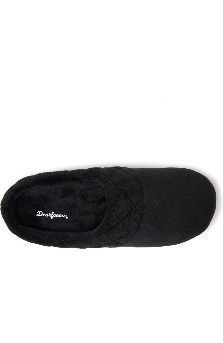 DEARFOAMS Darcy Quilted Cuff Velour Clog Slipper, Alternate, color, Black