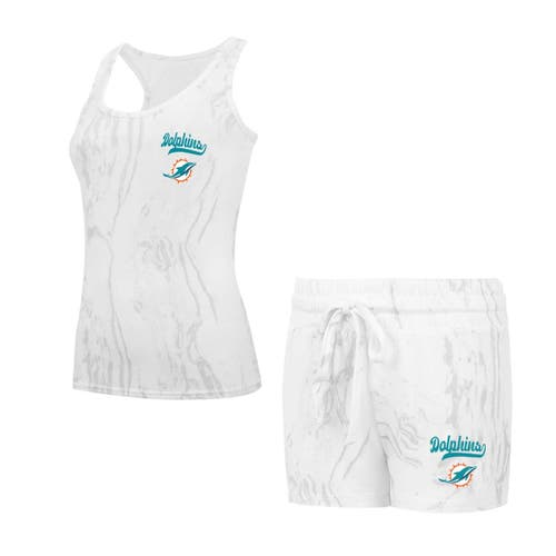Concepts Sport Miami Dolphins Quartz Hacci Knit Tank Top & Shorts Sleep Set