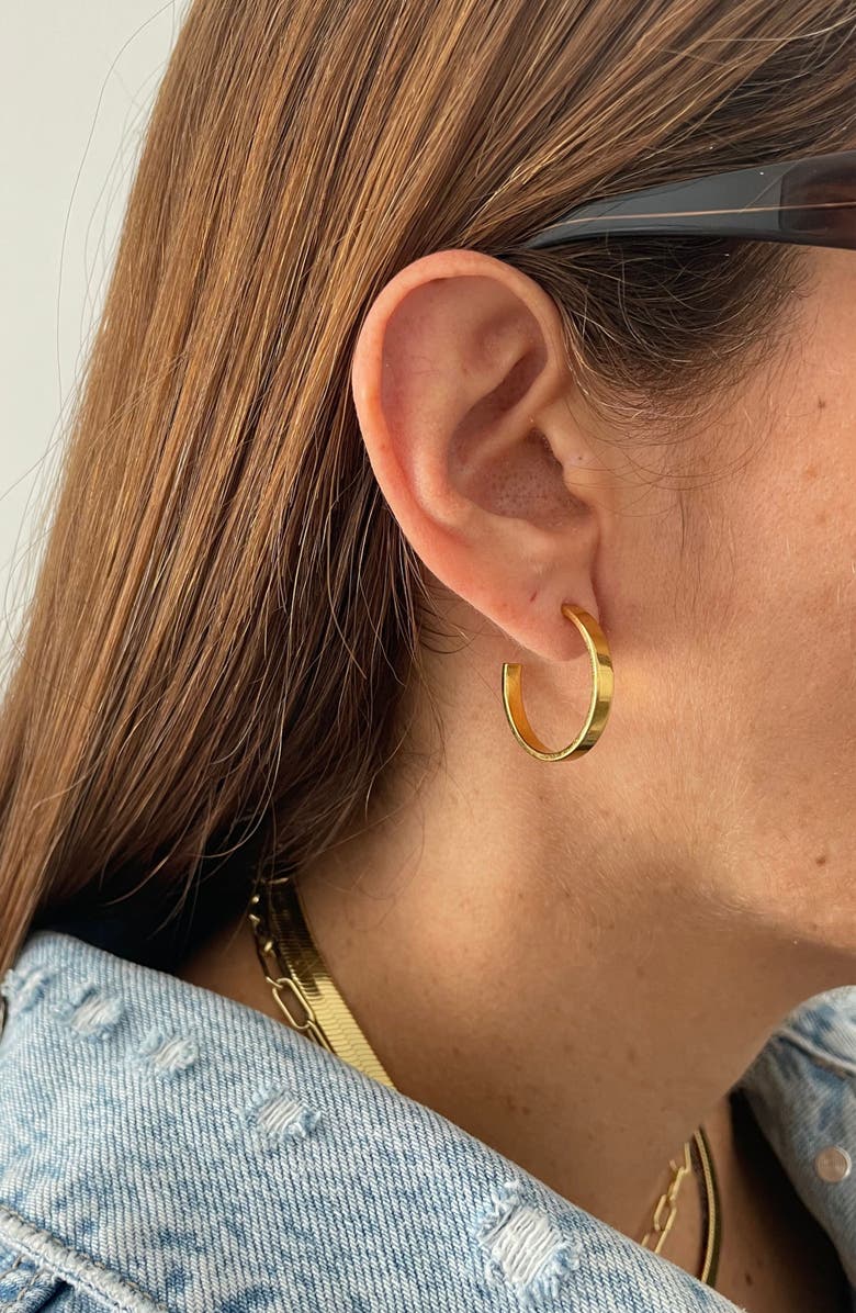 Adornia Set of 3 Assorted Hoop Earrings, Alternate, color, Gold