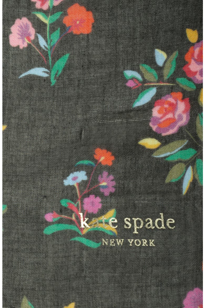 autumn floral oblong scarf, Alternate, color, BLACK
