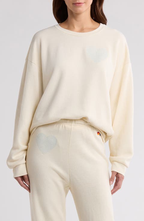 Glitter Heart Crewneck Sweatshirt