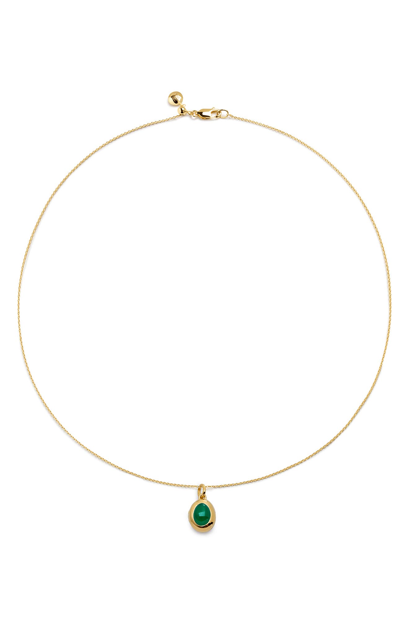 18CT GOLD VERMEIL / GREEN ONYX