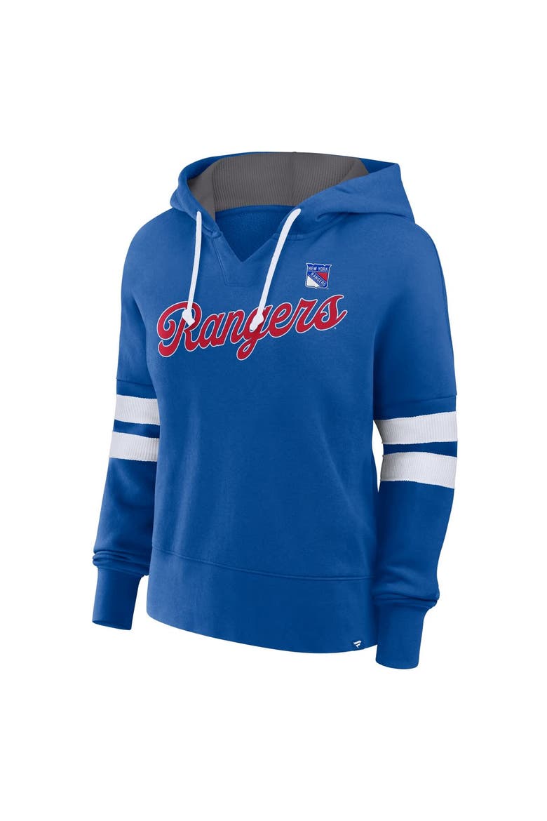 Women's Fanatics Blue New York Rangers Seize Fleece Pullover Hoodie, Alternate, color, Blue
