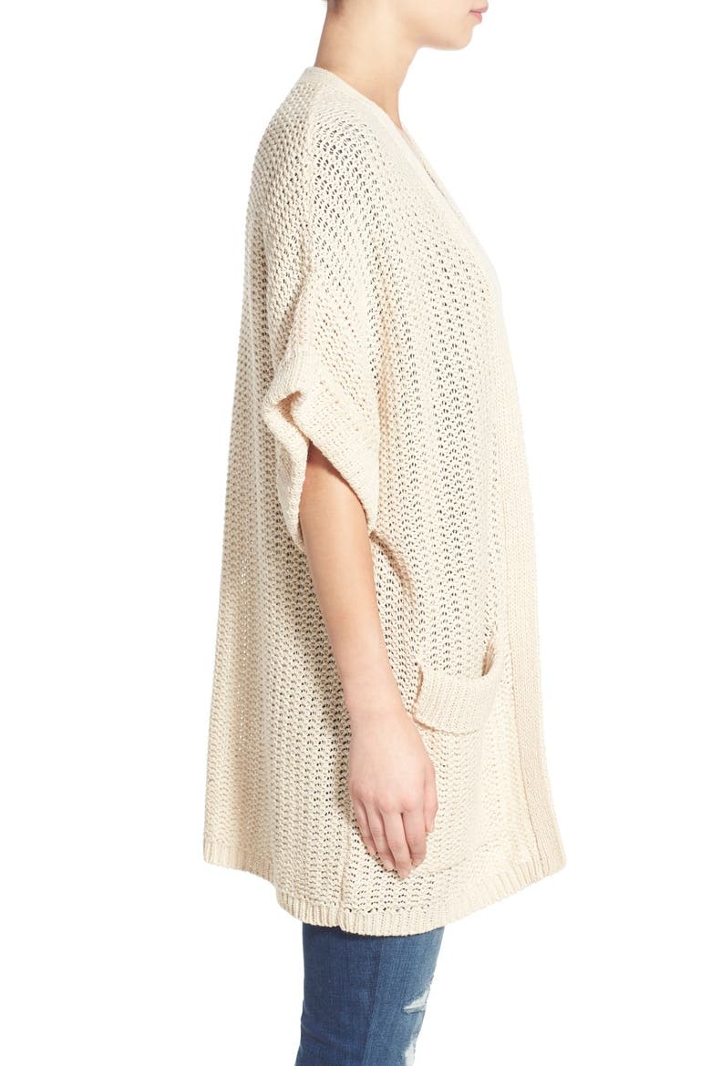 Open Front Cardigan, Alternate, color, IVORY BIRCH