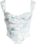 Mistress Rocks Draped Cotton Blend Corset Top