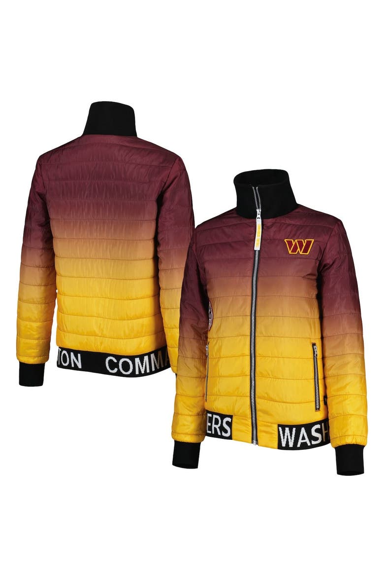 Women's The Wild Collective Burgundy/Gold Washington Commanders Color Block Full-Zip Puffer Jacket, Main, color, Burgundy
