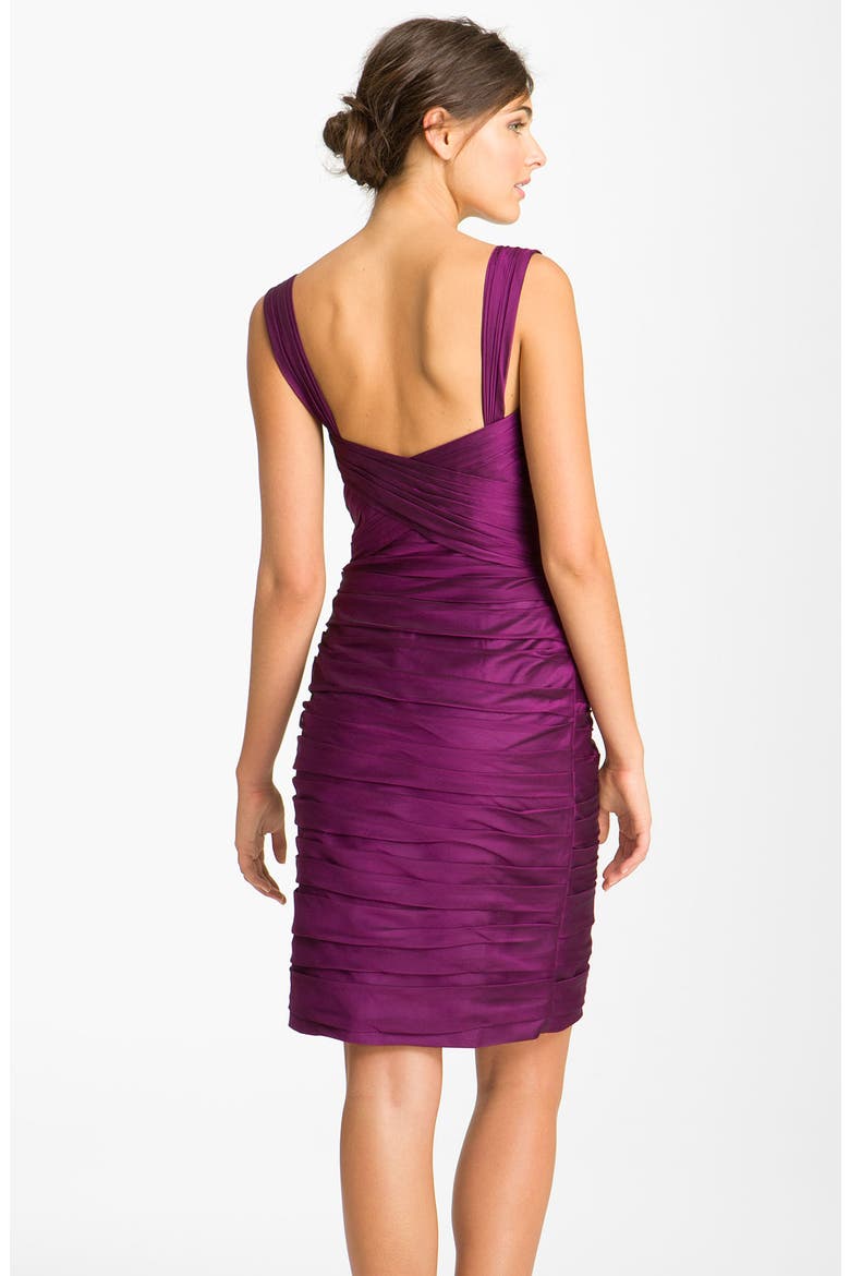 ML Monique Lhuillier Bridesmaids Pleated Sweetheart Chiffon Dress (Nordstrom Exclusive), Alternate, color, BERRY