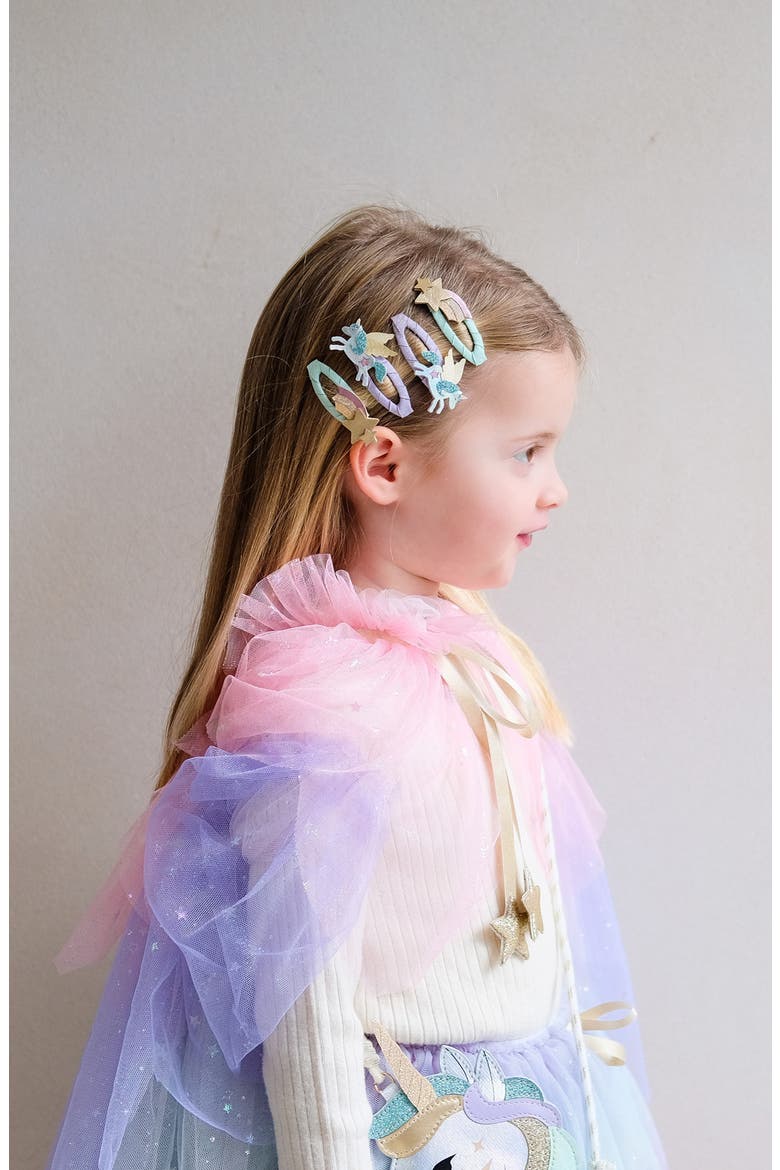 Kids' My Lil Unicorn 4-Pack Hair Clips, Alternate, color, PINK