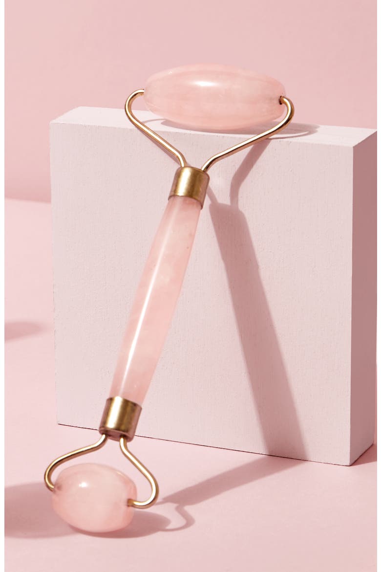 Rose Quartz Facial Roller, Alternate, color, NO COLOR